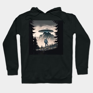 Hiker UFO Mountains Missing People Hoodie